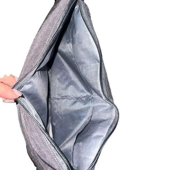 Morally Gray Nylon Puffy Crescent Shoulder Bag - Picture 5 of 6